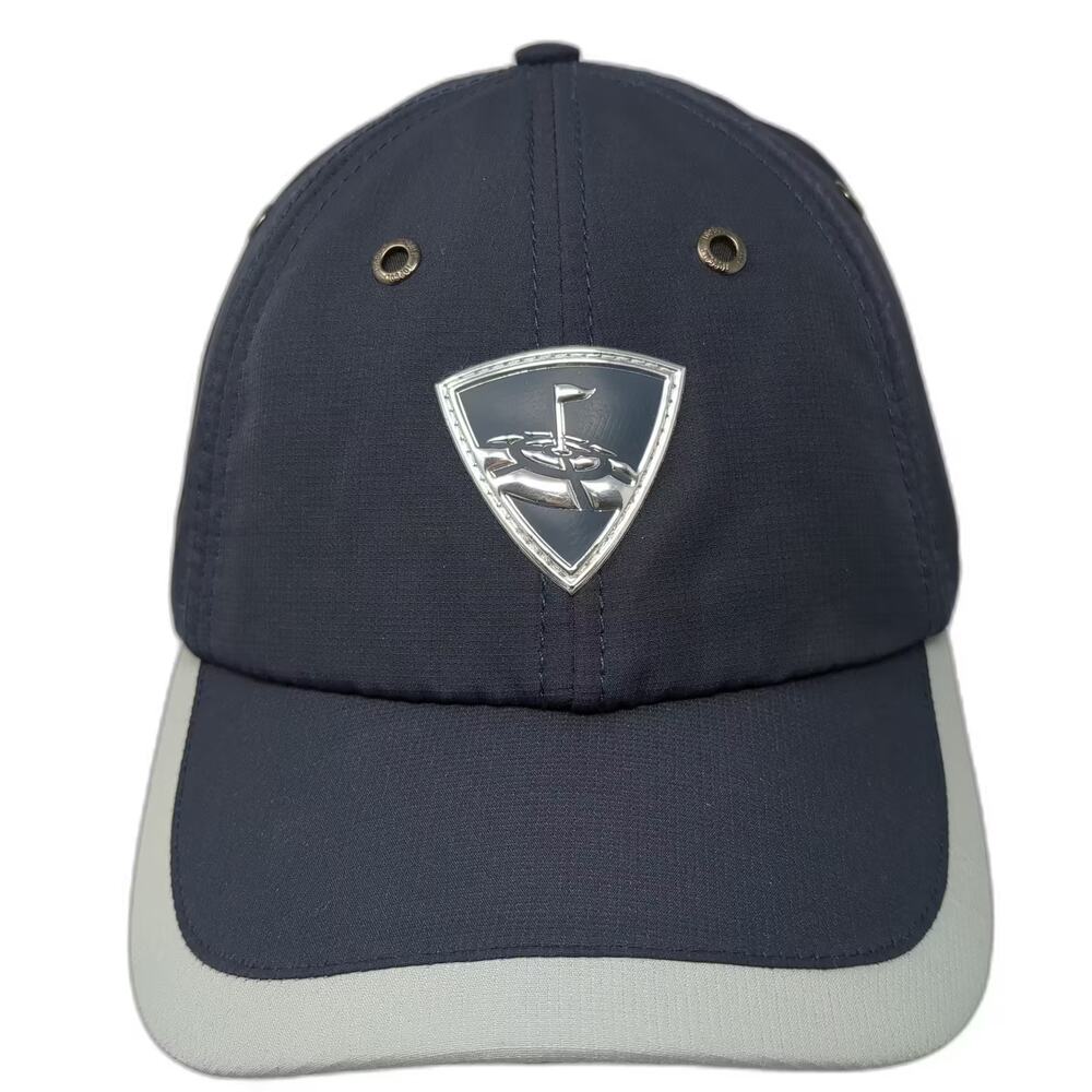 Topgolf Baseball Cap Blue Gray One Size Shield Logo Adjustable Hat Slideback